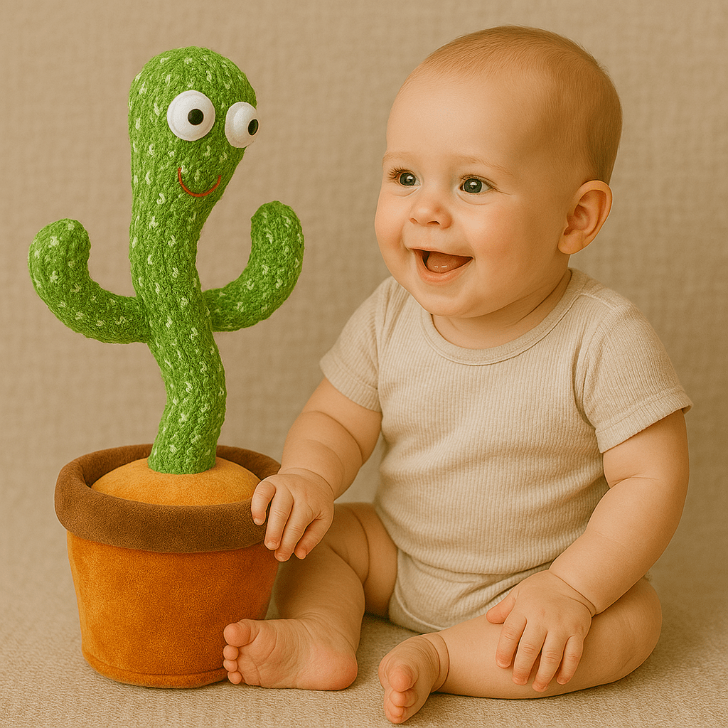 Dancing Cactus Toy for Kids – Talking, Singing & Mimicking Plush Cactus for Babies & Toddlers - Riserra