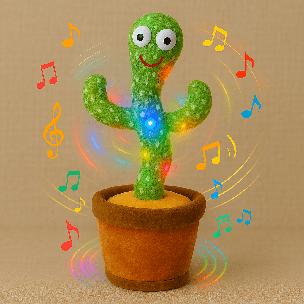Dancing Cactus Toy for Kids – Talking, Singing & Mimicking Plush Cactus for Babies & Toddlers - Riserra