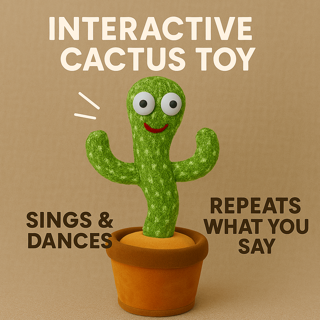 Dancing Cactus Toy for Kids – Talking, Singing & Mimicking Plush Cactus for Babies & Toddlers - Riserra