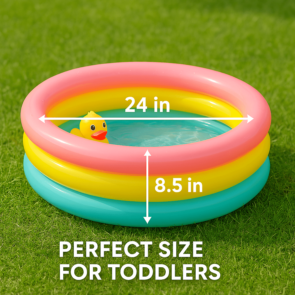 Inflatable 2 Feet Kids Pool – Baby Pool for 1 - 3 Years – Soft Play Water Pool for Toddlers (Multicolor) - Riserra