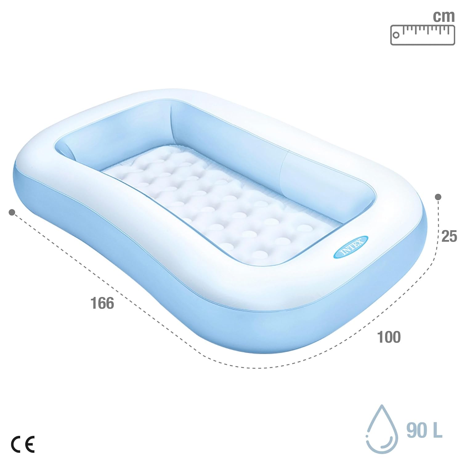 Inflatable Kids Pool – 5.5 Feet Baby Pool for 1 - 3 Years – Soft Play Water Pool for Children (Blue) - Riserra