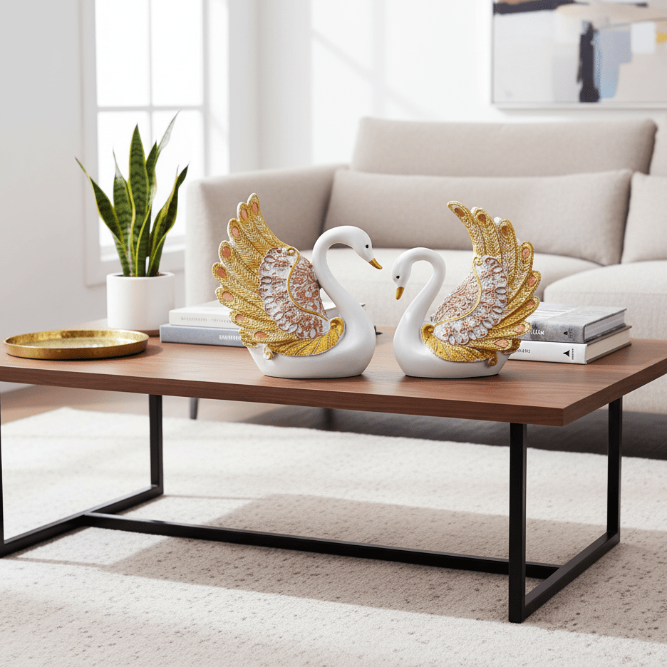 Swan Showpiece for Home Decor – Romantic Love Birds Perfect Gift for Anniversary and Marriage - Riserra