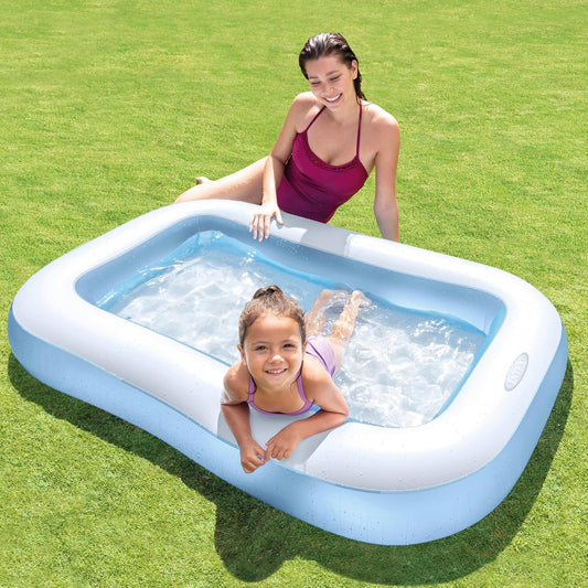 Inflatable Kids Pool – 5.5 Feet Baby Pool for 1 - 3 Years – Soft Play Water Pool for Children (Blue) - Riserra